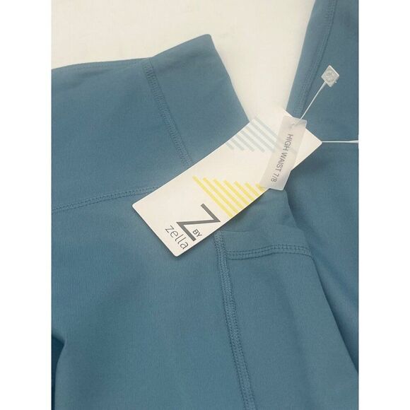 Z by Zella Women's  High Waist Pocket 7/8 Leggings, Teal Seagate, XXS - Picture 5 of 9